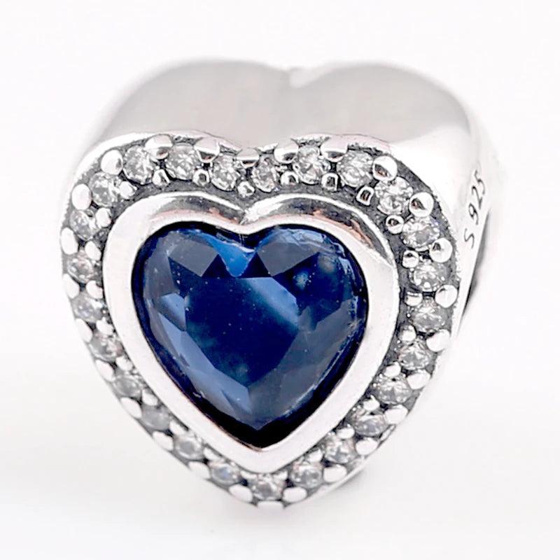 Sparkling Crystal Heart Charm for 925 Silver Bracelet