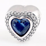 Sparkling Crystal Heart Charm for 925 Silver Bracelet