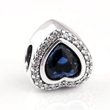 Sparkling Crystal Heart Charm for 925 Silver Bracelet