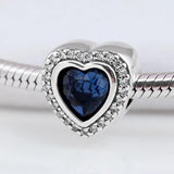 Sparkling Crystal Heart Charm for 925 Silver Bracelet