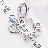 Heart & Paw Print Pendant Beads for Charm Bracelet