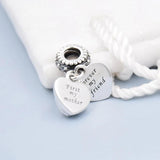 Pink Enamel Mother's Rose Crystal Pendant Bead 925 Silver Charm Bracelet DIY