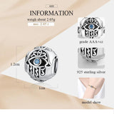 10mm Evil Eye 925 Silver Beads for Bracelet Necklace Charms