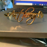 Personalized Hollow Heart Bracelet Bangle Stainless Steel Name Bracelets