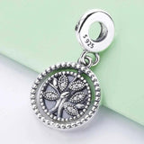 Tree Of Life Crystal Pendant Beads 925 Silver Charm Bracelet Bangle