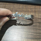 Personalized Name Cuff Bracelets Stainless Steel Love Bangle Jewelry