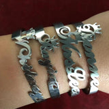 Personalized Name Cuff Bracelets Stainless Steel Love Bangle Jewelry