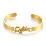Personalized Name Cuff Bracelets Stainless Steel Love Bangle Jewelry