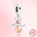 925 Silver Rose Pacifier Charm Beads for Jewelry Making