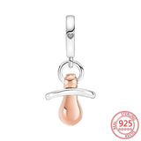 925 Silver Rose Pacifier Charm Beads for Jewelry Making