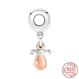 925 Silver Rose Pacifier Charm Beads for Jewelry Making