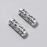 925 Sterling Silver Flower Tube Beads 16mm DIY Jewelry Making