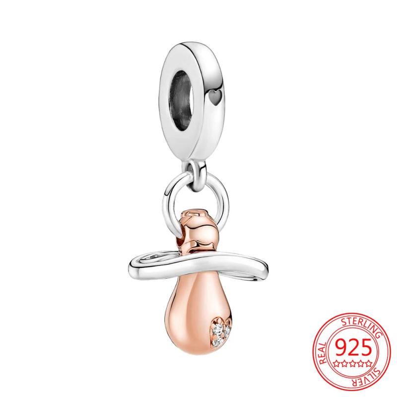 925 Silver Baby Pacifier Dangle Charm for Bracelet Gift