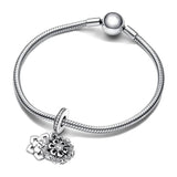 925 Silver Snowflake Charm Bead for Bracelet Pendant