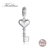 925 Sterling Silver Key Heart Charms for Making Jewelry