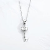 925 Sterling Silver Key Heart Charms for Making Jewelry