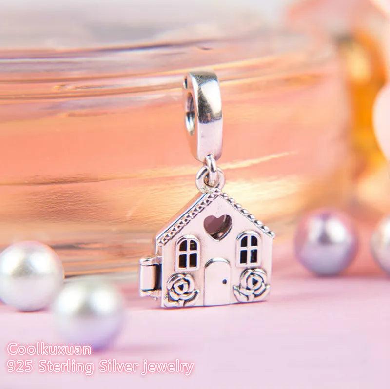 925 Sterling Silver Harmonious Hearts Mouse & Balloon Dangle Charm