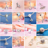 925 Sterling Silver Harmonious Hearts Mouse & Balloon Dangle Charm