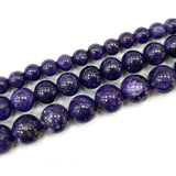 Purple Charoite Round Gemstone Beads for Jewelry Making DIY 15''