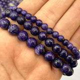 Purple Charoite Round Gemstone Beads for Jewelry Making DIY 15''