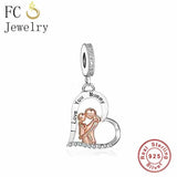 925 Sterling Silver Mom and Baby Charm Bead for Bracelet