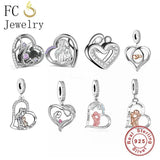 925 Sterling Silver Mom and Baby Charm Bead for Bracelet