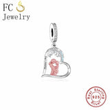 925 Sterling Silver Mom and Baby Charm Bead for Bracelet