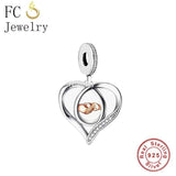 925 Sterling Silver Mom and Baby Charm Bead for Bracelet