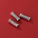 999 Silver Buddhism Mantras Matte Loose Beads 16mm Tube Spacer Silver Beads