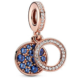 Sparkling Light Red Green Pink Disc Double Pendant Bead