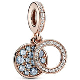 Sparkling Light Red Green Pink Disc Double Pendant Bead