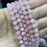 Rose Quartz Faceted Rondelle Beads for Jewelry Making