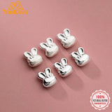 TrustDavis 999 Silver 3D Rabbit Charm Separator Beads DIY Fit Bracelet