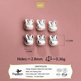 TrustDavis 999 Silver 3D Rabbit Charm Separator Beads DIY Fit Bracelet