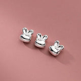 TrustDavis 999 Silver 3D Rabbit Charm Separator Beads DIY Fit Bracelet