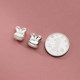 TrustDavis 999 Silver 3D Rabbit Charm Separator Beads DIY Fit Bracelet