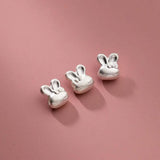 TrustDavis 999 Silver 3D Rabbit Charm Separator Beads DIY Fit Bracelet