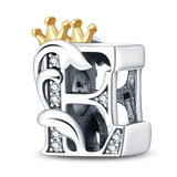 925 Sterling Silver Crown Letter Beaded Bracelet&Bangle for Women