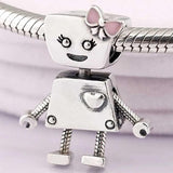 Robot Beads 925 Sterling Silver Charm Bracelet