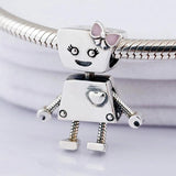 Robot Beads 925 Sterling Silver Charm Bracelet