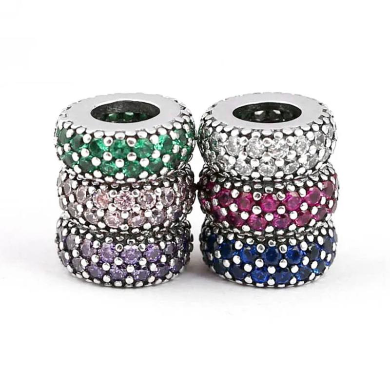 Crystal Spacer Beads for 925 Silver Charm Bracelet DIY