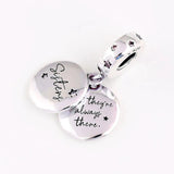 Sisters Crystal Pendant 925 Silver Charm Bead