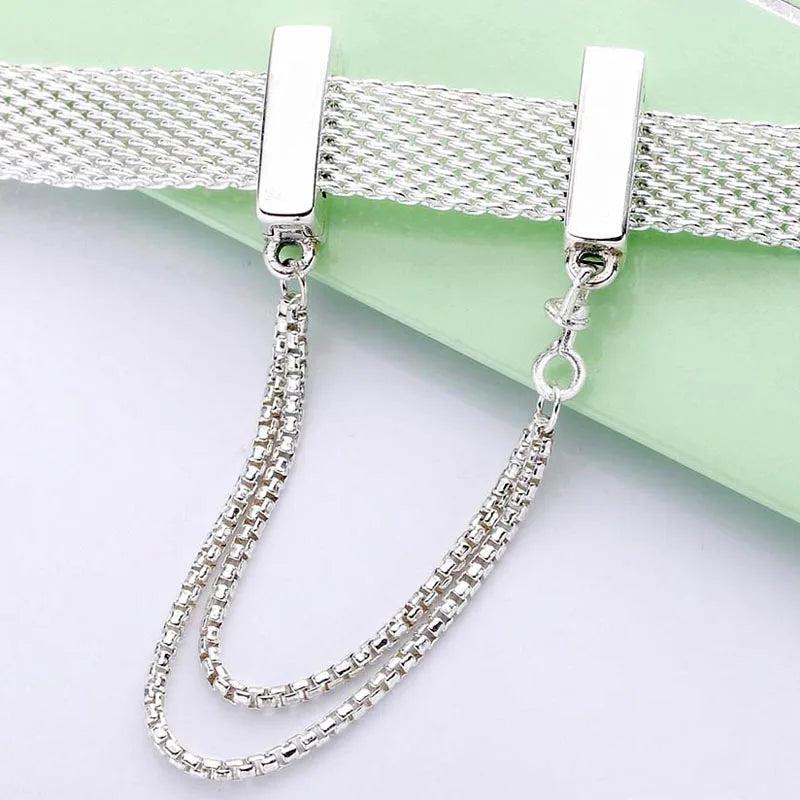 Reflexions Safety Chain Clip Stopper Bead for 925 Sterling Silver Bracelet