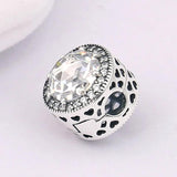 Radiant Hearts Crystal Beads Clip Lock Stopper Beads 925 Sterling Silver Charm