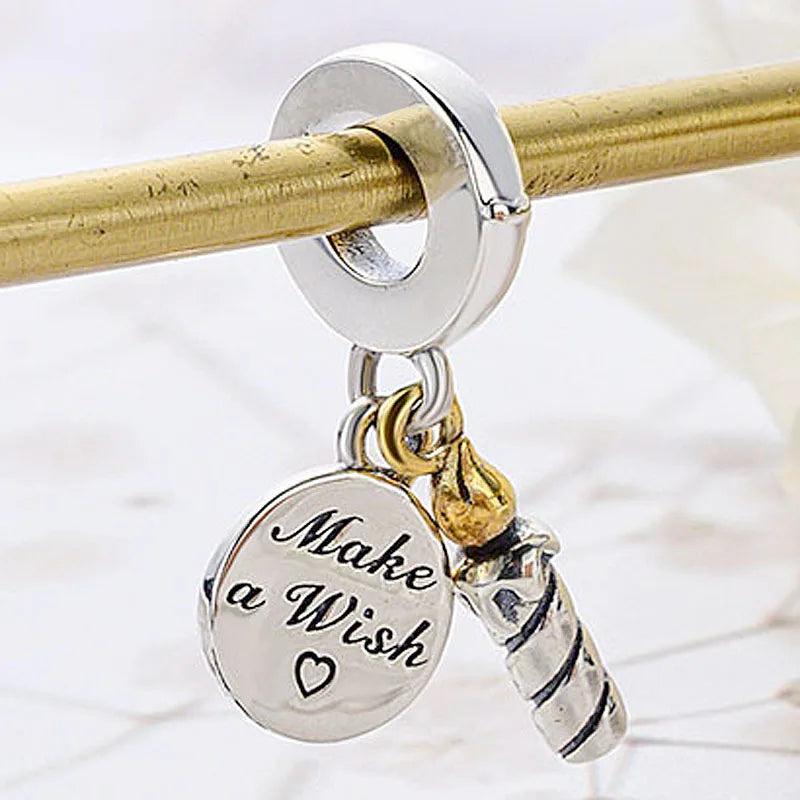Two-tone Birthday Candle Make A Wish Pendant Beads