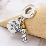 Two-tone Birthday Candle Make A Wish Pendant Beads