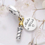 Two-tone Birthday Candle Make A Wish Pendant Beads
