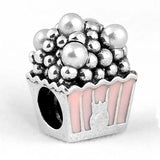 Pink Enamel Popcorn Pearls Crystal Bead for Bracelet DIY