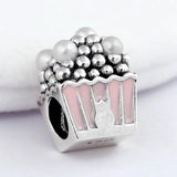 Pink Enamel Popcorn Pearls Crystal Bead for Bracelet DIY