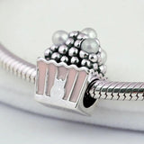 Pink Enamel Popcorn Pearls Crystal Bead for Bracelet DIY